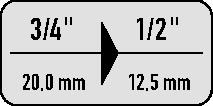 GEDORE Reduzierstück KB 3219 Antriebs-4-KT.3/4 Zoll Abtriebs-4-KT.1/2 Zoll GEDORE