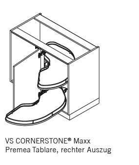 CORNERSTONE-Maxx Tablar, 2x 600er-R, Premea lavagrau Vauth Sagel