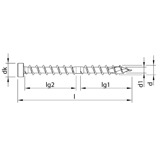 HECO TOPIX-plus CombiConnect 6,5 x 150, Zylinderkopf, T-Drive, CC-Gewinde, verzinkt blau, A3K