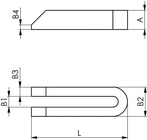 AMF Gabelspanneisen DIN 6315B Schlitz-B.18mm L.160mm f.Spannschraube M16,M18 AMF