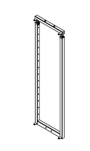 Hochschrankauszug, TAL-Gate 5, Rahmen für 500er, 1700-1950 mm Einbauhöhe, silber Vauth Sagel