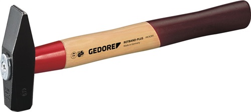 GEDORE Schlosserhammer Rotband-Plus 300g Stiel-L.300mm Hickory m.Stahlschutzhülse