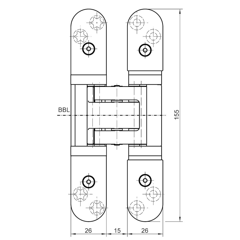 SIMONSWERK Verdecktliegendes Türband TECTUS® TE 527 3D