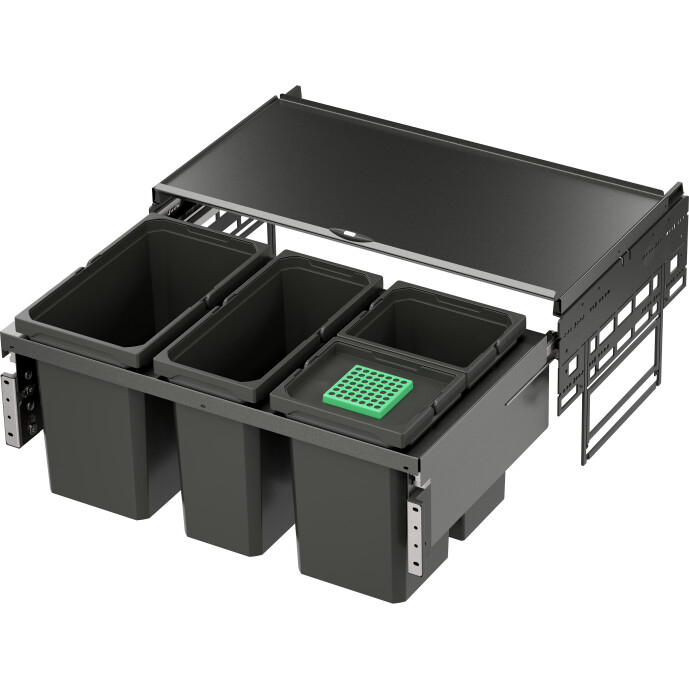 Abfalltrennsystem, ENVI-Space-800er, 1x22/1x16/2x10 l, lavagrau Vauth Sagel