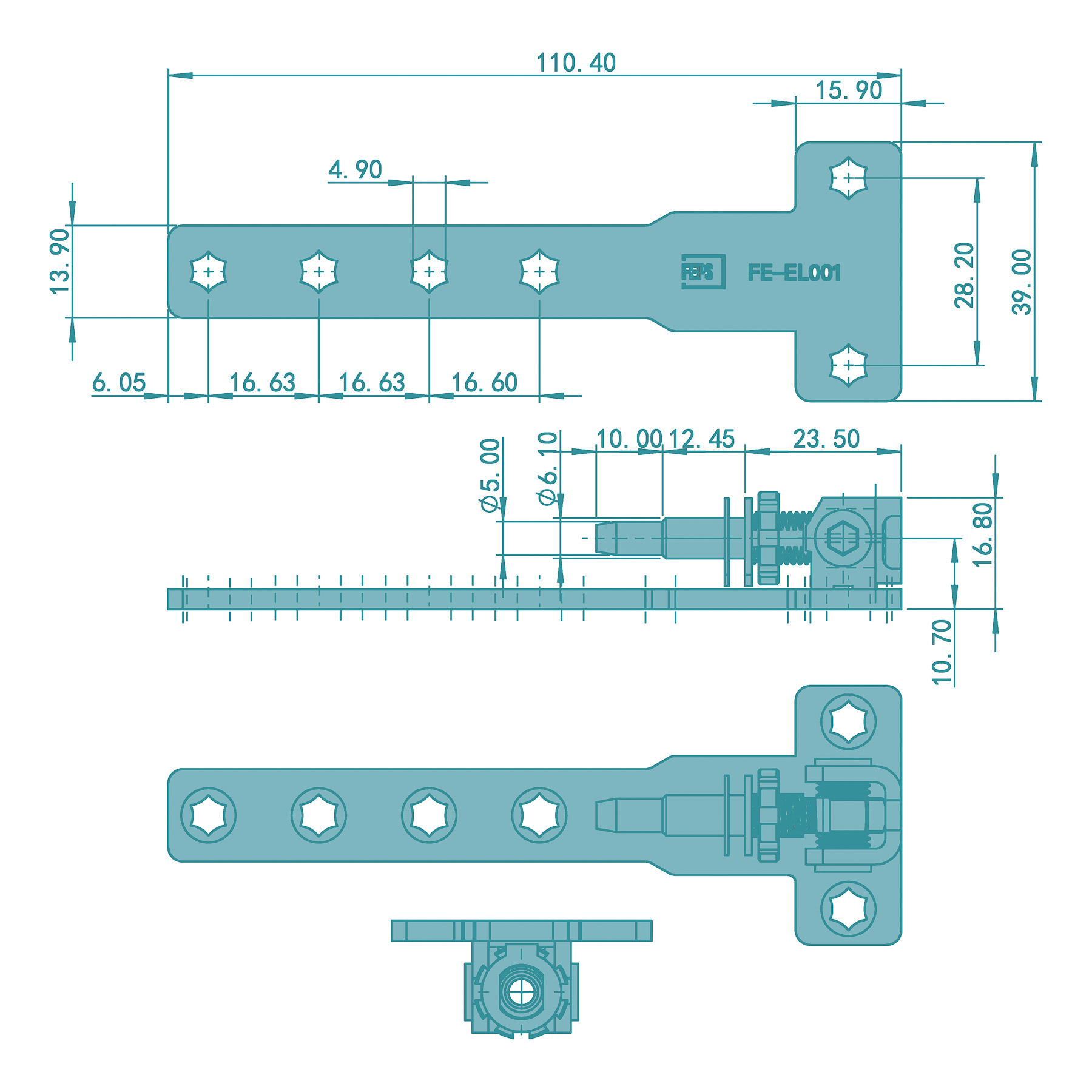 FEPS Hinge universal Fenster-Ecklager FE-EL001 verzinkt