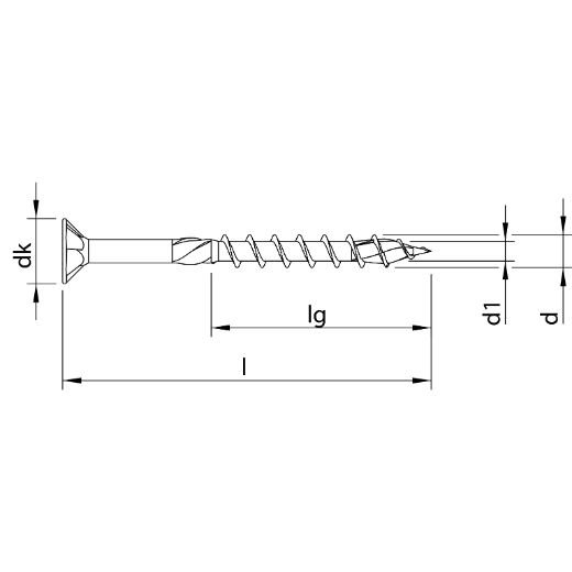 HECO TOPIX-plus 4,5 x 80, Senkkopf mit Frästaschen, Drive, Teilgewinde, verzinkt blau, A3K