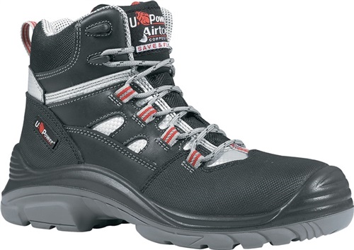 U-POWER Sicherheitsstiefel Cross Gr.42 schwarz/grau/rot S3 SRC EN20345 Leder U.POWER