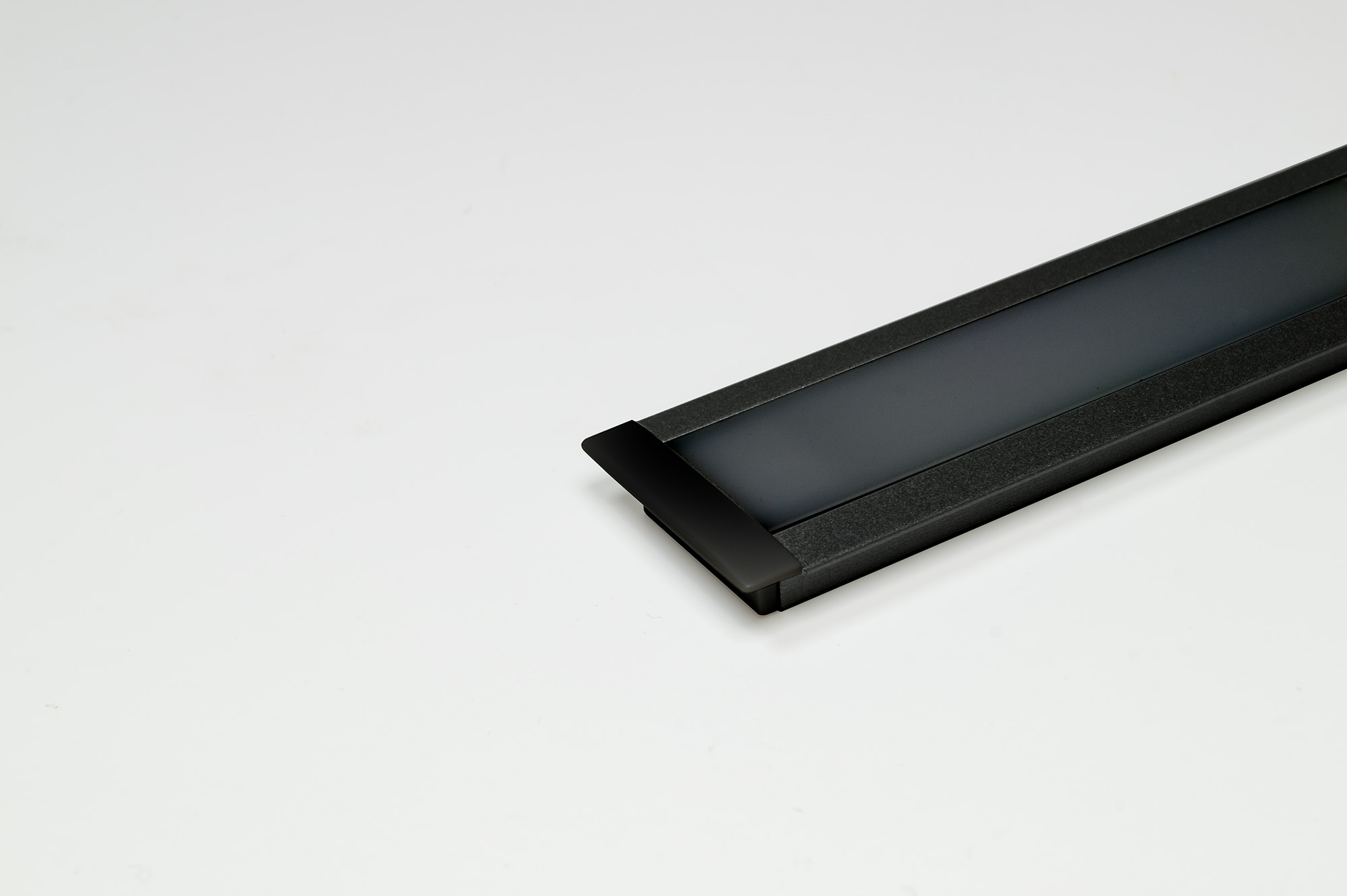 L&S LED Leuchtenprofil London, 24,5x7mm, Einbau, Alu schwarz E6/C35, L: 3080mm