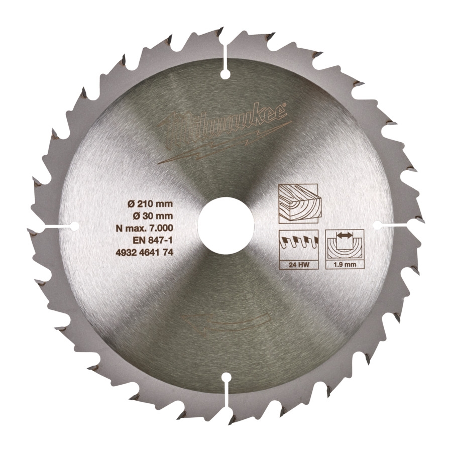 MILWAUKEE Tisch-Kreissägeblatt Holz 210x30 mm 24 Z