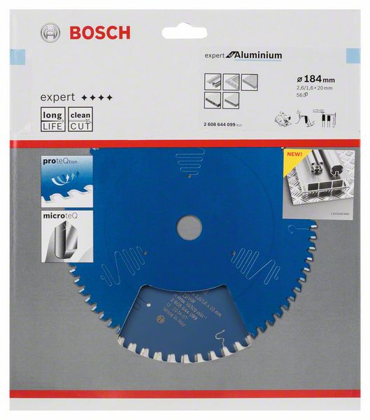 BOSCH Kreissägeblatt Expert for Aluminium, 184 x 20 x 2,6 mm, 56