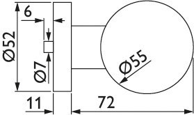 HERMAT Knopf auf Rosette 2336/3126/PAAR, Edelstahl