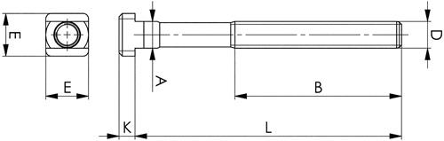 AMF T-Nutenschraube DIN 787 T-Nut 16mm M14 L.80mm Güte 8.8 m.Mutter u.Scheibe AMF