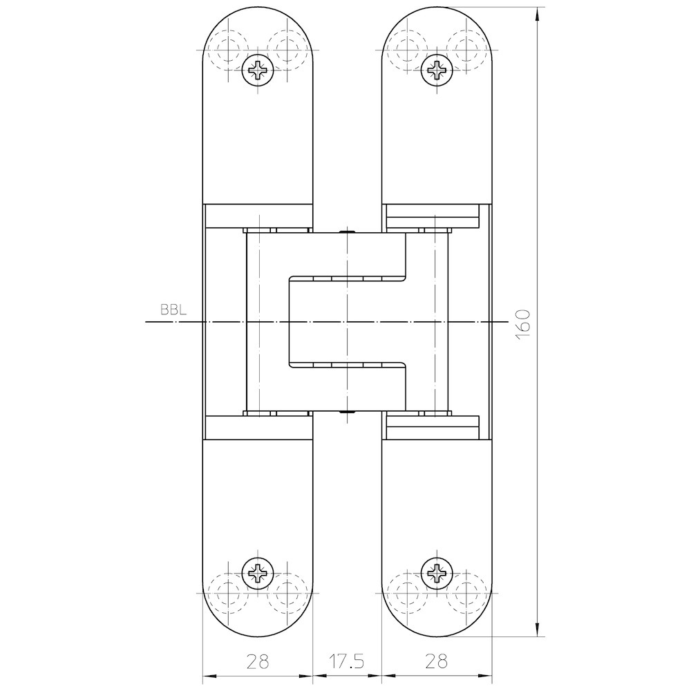 SIMONSWERK Verdecktliegendes Türband TECTUS® TE 340 3D FR