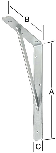 VORMANN Stegkonsole L.300mm H.200mm B.30mm S.4mm STA pulv.weiß Trgf.300kg VORMANN