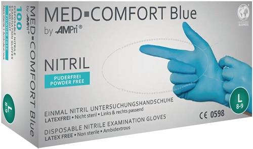 AMPRI Einw.-Handsch.Med Comfort Blue Gr.L blau Nitril PSA III 100 St./Box