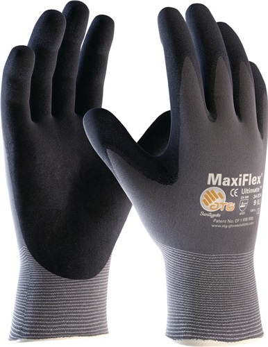 ATG Handschuhe MaxiFlex Ultimate 34-874 Gr.9 grau/schwarz Nyl.m.Nitril EN 388 Kat.II