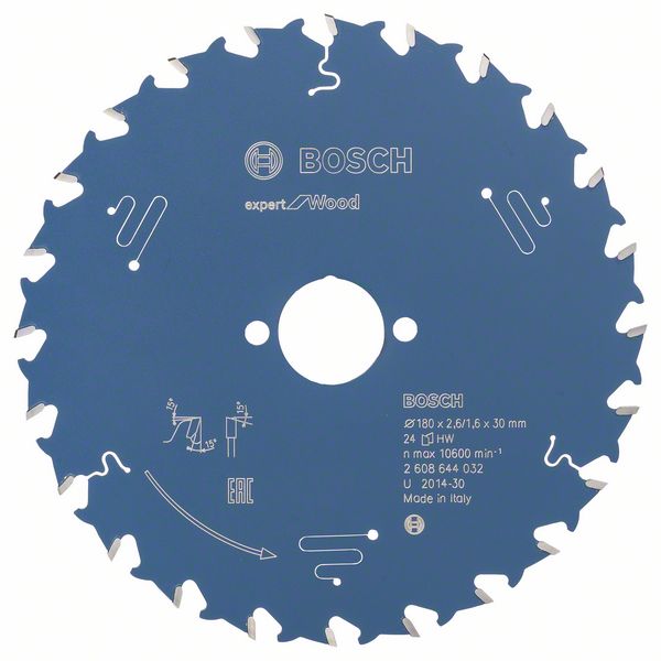 BOSCH Kreissägeblatt Expert for Wood, 180 x 30 x 2,6 mm, 24