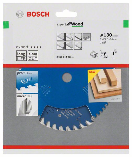 BOSCH Kreissägeblatt Expert for Wood, 130 x 20 x 2,4 mm, 36