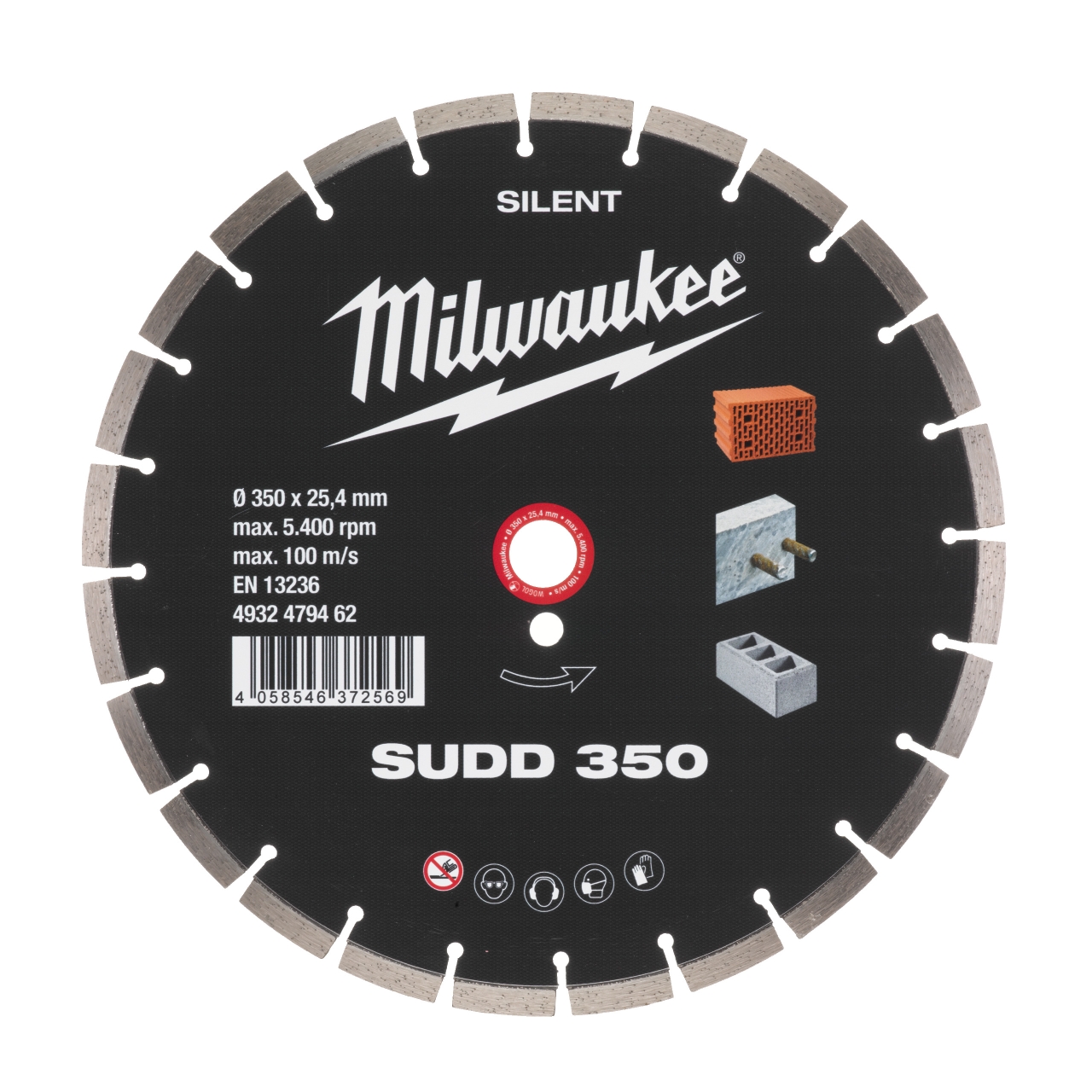 MILWAUKEE Diamant-Trennscheibe Silent SUDD350