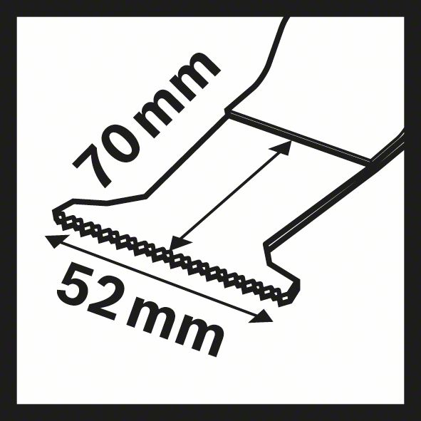 BOSCH BIM Tauchsägeblatt MAII 52 APB, Wood and Metal, 70 x 52 mm