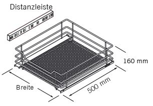 Korbinnenauszug-Set, SUB-Basket, 450er, Saphir, chrom Vauth Sagel