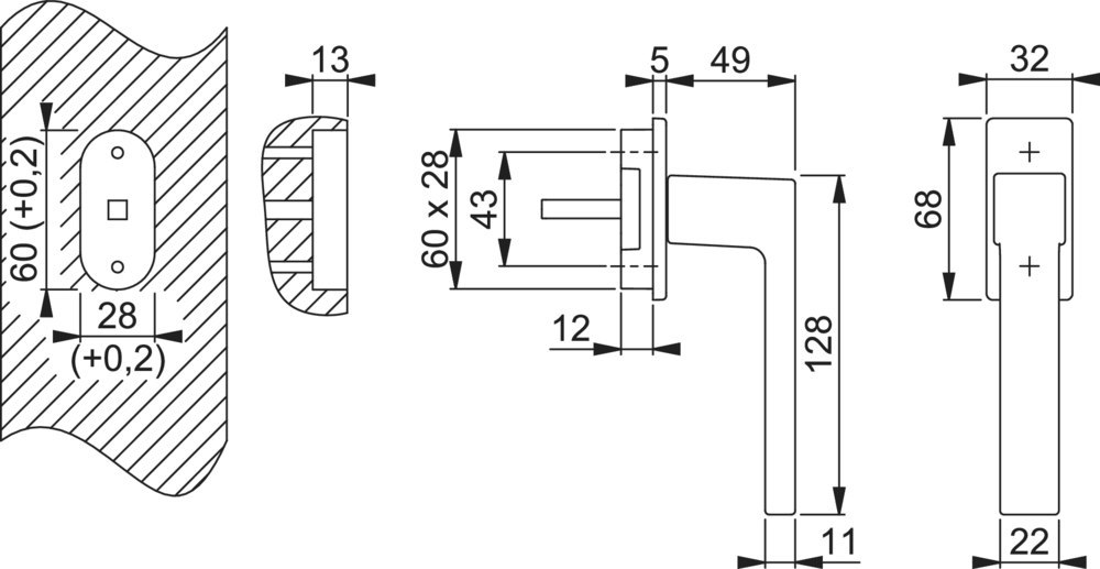 HOPPE® Fenstergriff Austin 0769/USV919, mit Schrauben, Aluminium, 11853013