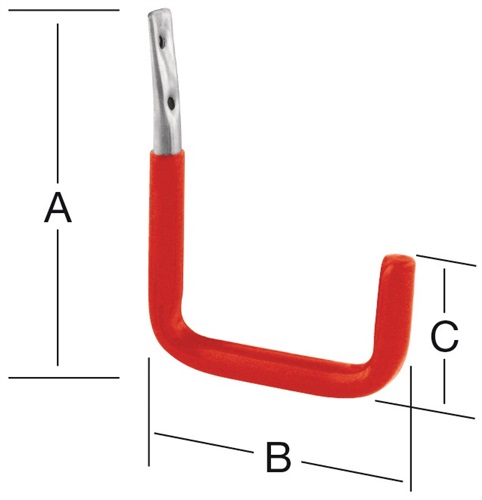 VORMANN Wandhaken U-Form rotgummi A.150mm STA verz.VORMANN