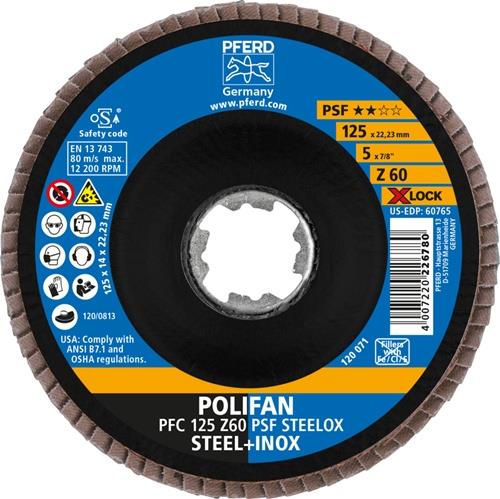 PFERD Fächerscheibe X-LOCK PSF Z STEELOX D.125mm K.60 kon.INOX ZK Z PFERD