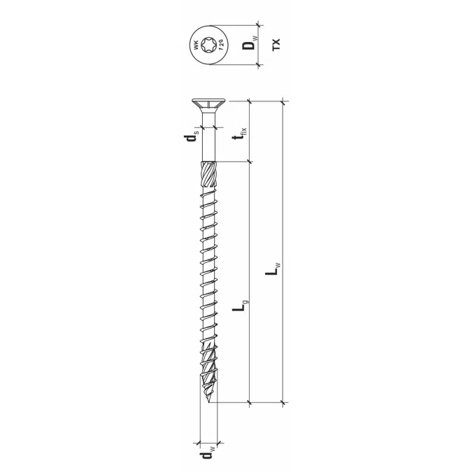 500 St. KLIMAS Spanplattenschraube Größe 3,5 x 30 mm mit ETA Zulassung 18/0817, hell verzinkt