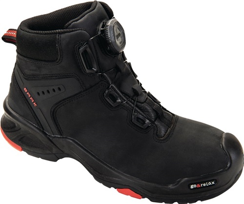 BAAK Sicherheitsstiefel Braxton Gr.45 schwarz/rot Leder S3 SRC HRO EN20345 BAAK