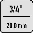 GEDORE Steckschlüsseleinsatz D32 3/4 Zoll 12-kant SW 36mm L.59,5mm GEDORE
