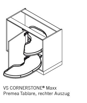 CORNERSTONE-Maxx Tablar, 2x 600er-R, Premea, weiß chrom Vauth Sagel