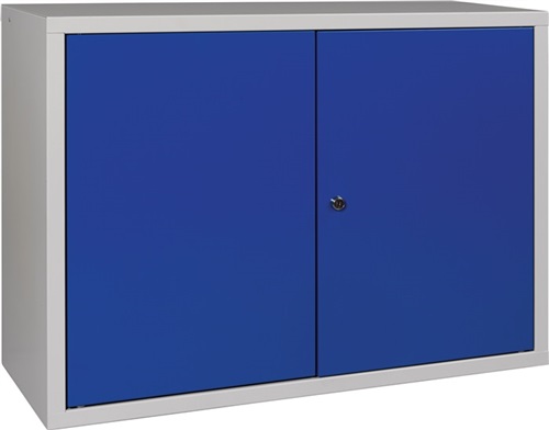 Nordwest Hängeschrank H600xB800xT300mm Vollblech,1 BD lichtgrau/enzianblau