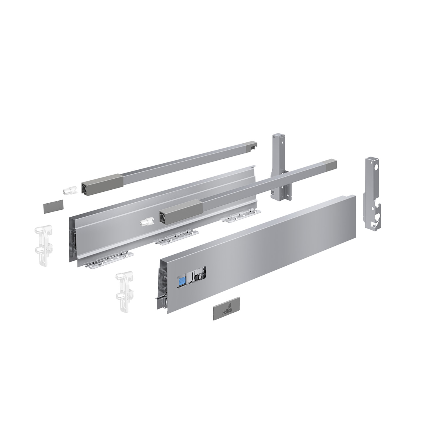 HETTICH InnoTech Atira Set Frontauszug, 520 x 144 mm, silber, links und rechts, 9307207