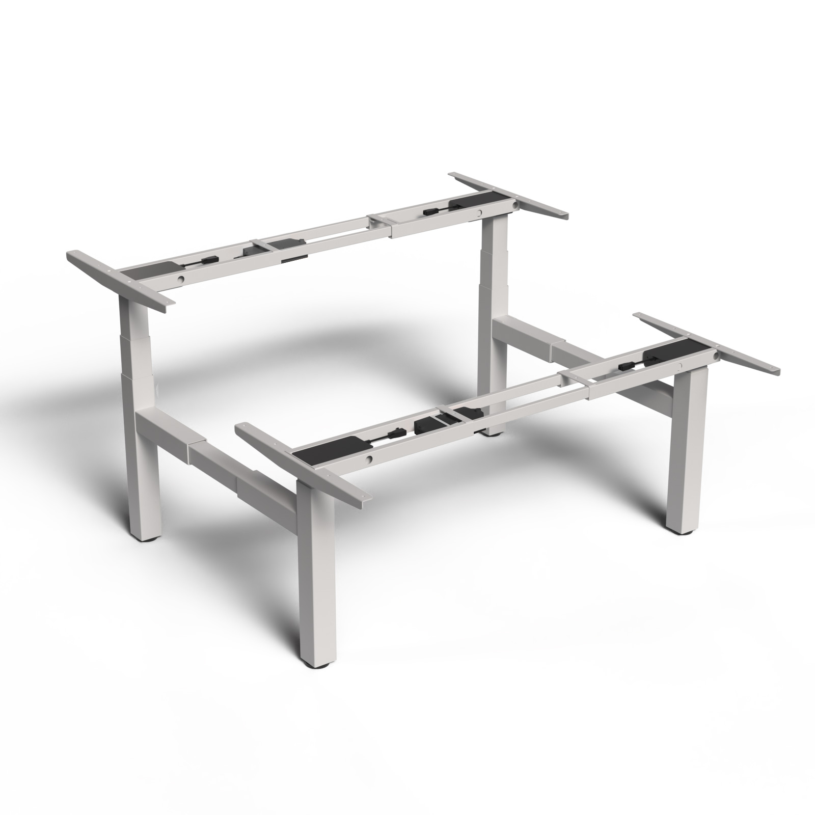 BMB E-BENCH Elektrisch höhenverstellbares Tischgestell 4M3S, 600-1250 mm, Weißaluminium, RAL 9006