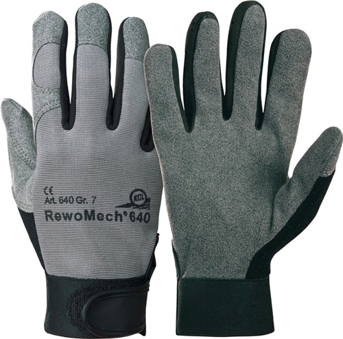 HONEYWELL Kunstlederhandschuhe RewoMech 640 Gr.10 schwarz/grau Kunstleder/Elastan