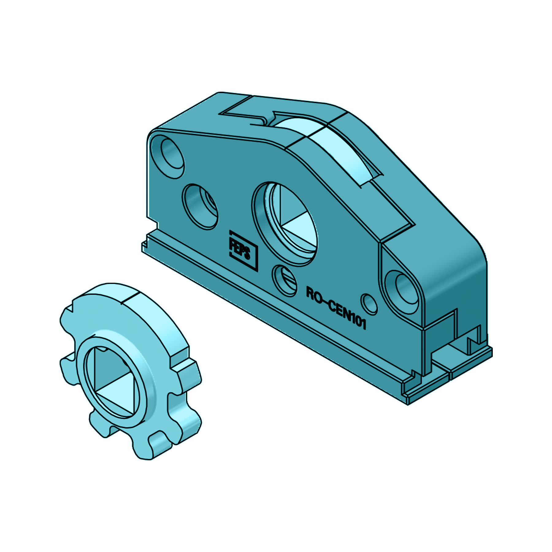 FEPS Gear Getriebegehäuse RO-CEN101 inkl. Zahnrad für Fenstergetriebe der Marke Roto Serie Centro D14,5