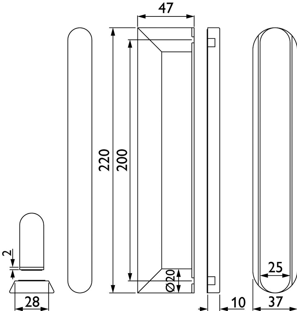 HERMAT Stoßgriffpaar 8002/SKL/8087, Materialkombination