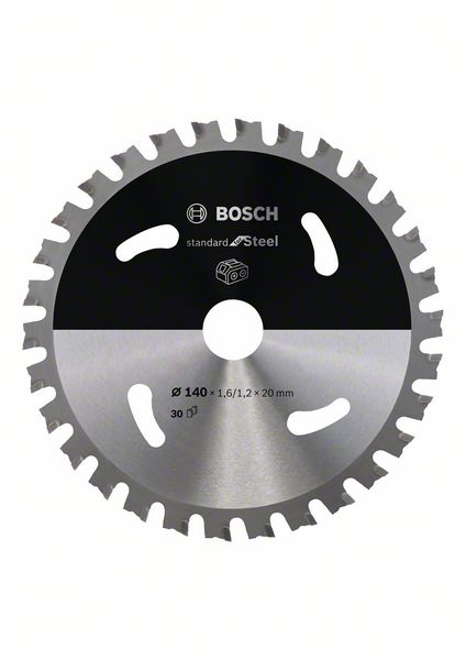 BOSCH Akku-Kreissägeblatt Standard for Steel, 140 x 1,6/1,2 x 20, 30 Zähne