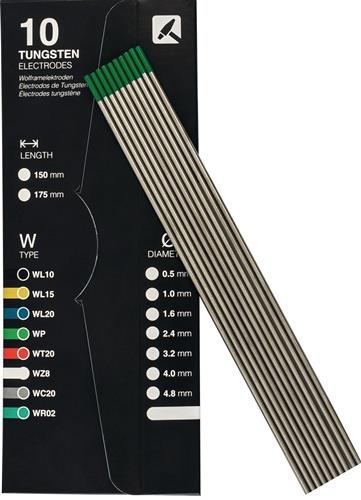 TIGZONE Wolframelektrode D.1,6mm L.175mm grün TIGZONE