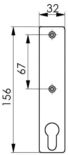 AMF Zylinderkurzschild 427Z VA ma o.Drückerloch PZ 72mm AMF