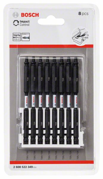 BOSCH Doppelklingen Schrauberbit-Set Impact Control, 8-teilig, 4 x T20, 4 x T25,110 mm