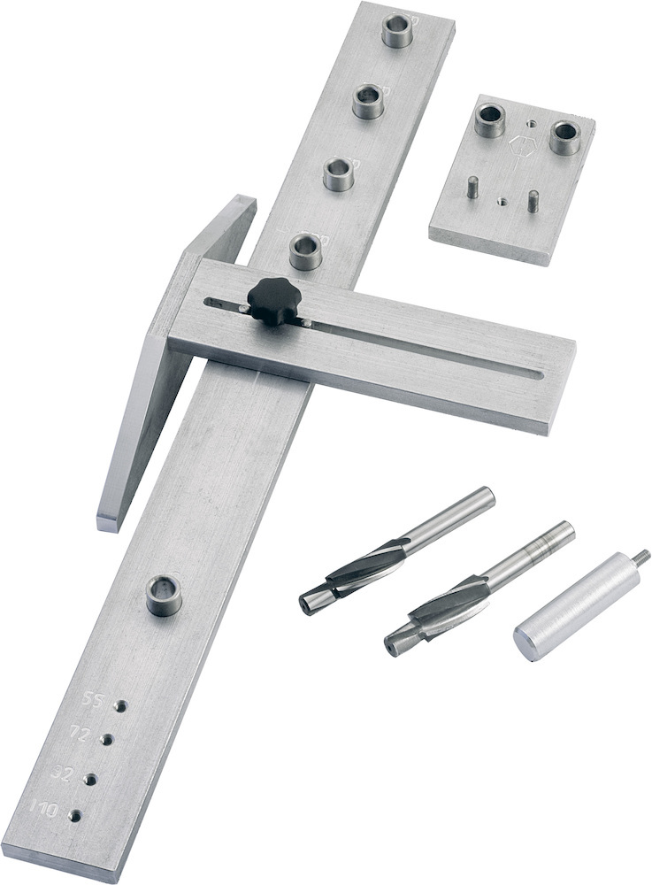 HOPPE® Bohrlehre Set 1, Metall, 6300859