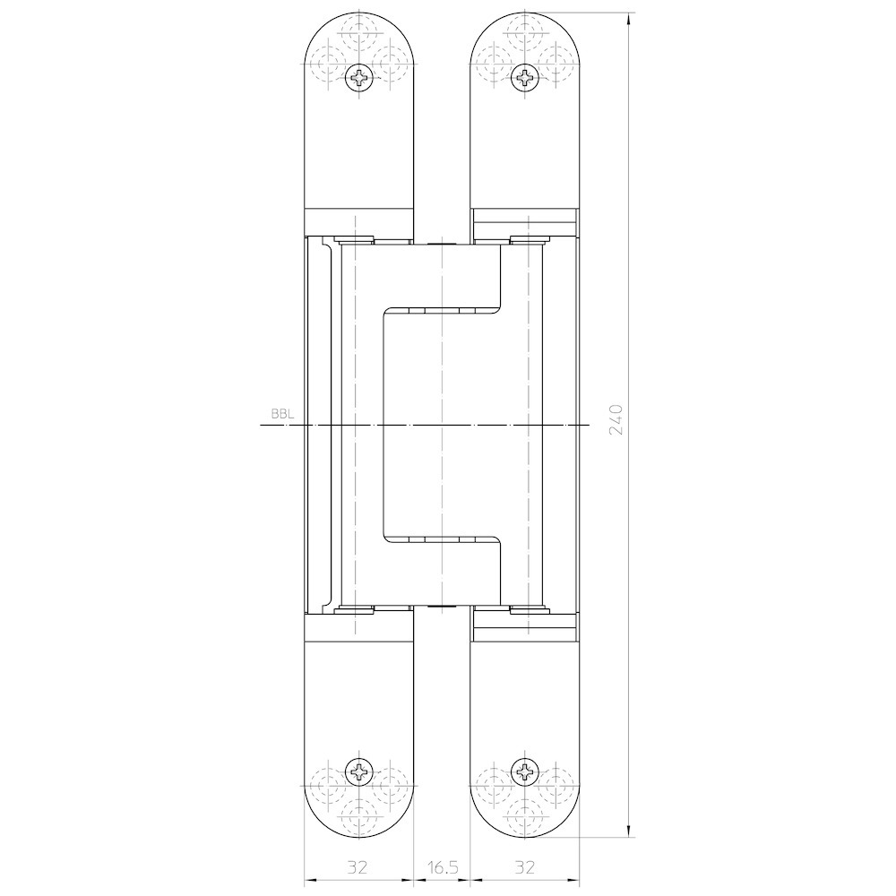 SIMONSWERK Verdecktliegendes Türband TECTUS® TE 640 3D FR