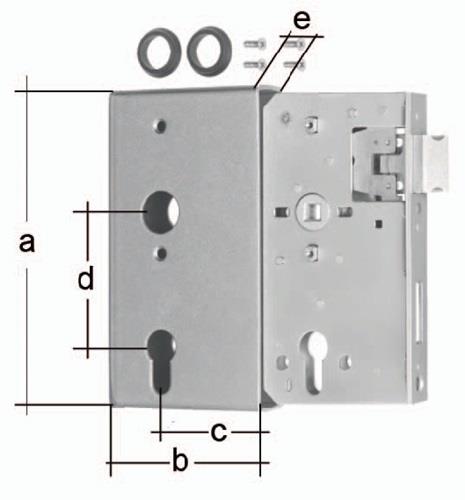 GAH Schlosskasten DIN L/R Maß A172xB94xC60mm Maß E 40mm Dornm.60mm GAH