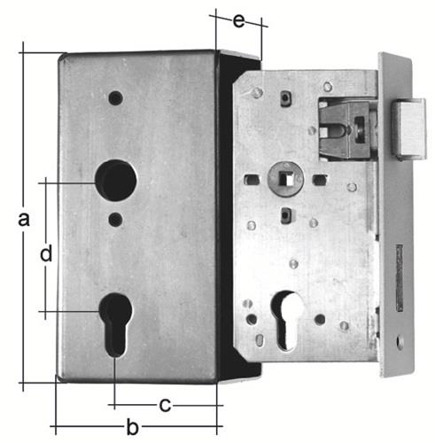 GAH Schlosskasten DIN L/R Maß A185xB90xC55xE40mm Dornm.55mm GAH