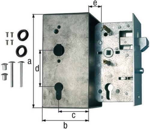 GAH Schlosskasten DIN L/R Maß A173xB95xC60mm Maß E 30mm Dornm.60mm GAH