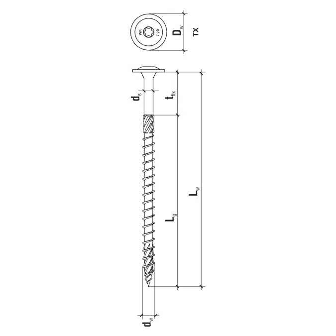 KLIMAS Tellerkopfschrauben 6 x 60, hell verzinkt, ETA Zulassung 18/0817, Torx