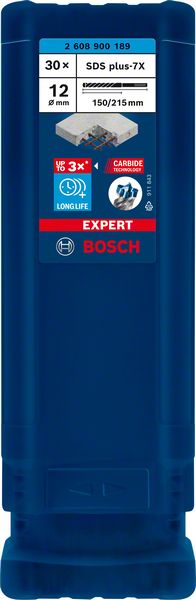 BOSCH EXPERT SDS plus-7X Hammerbohrer, 12 x 150 x 215 mm, 30-tlg.. Für Bohrhämmer