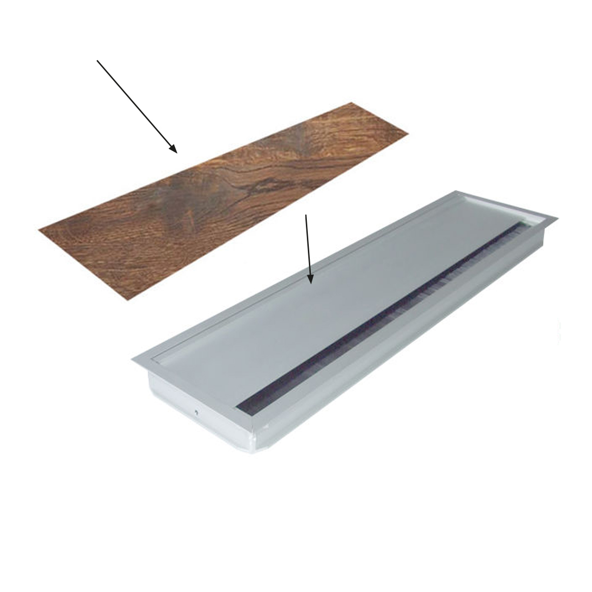 BMB EXIT Semi Kabeldurchlass 120x450x25 mm, für Dekoreinlage